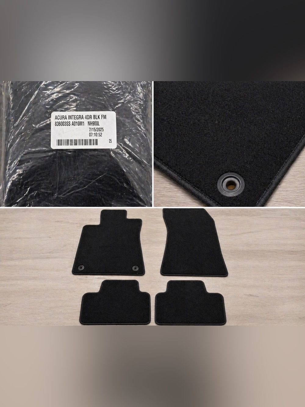 Acura Integra 4-Door Black Carpet Floor Mats new NH900L